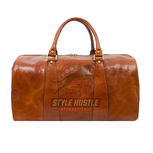 Personnalisez votre propre logo, sacs de voyage en cuir de la meilleure qualité, sacs de voyage en cuir en gros avec étiquette privée, fabriqués au Pakistan - Product Image 3