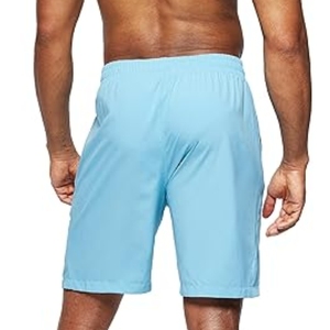 <b>Men's</b> Light Blue Solid Board Shorts Quick Dry Drawstring Waist Casual Swim <b>Trunks</b> with Pockets Mid Rise Bermuda Length Short - Product Image 3