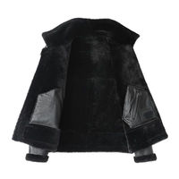 Veste en cuir véritable pour homme, style aviateur, en peau de mouton, vintage, pour l'hiver, avec col en fourrure