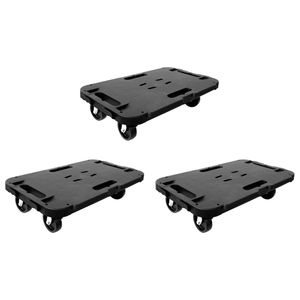 Juego de 3 Carros de Transporte de Polipropileno Negro con Capacidad de 661.4 lb para Carretillas y Carros de Mano - Product Image 1