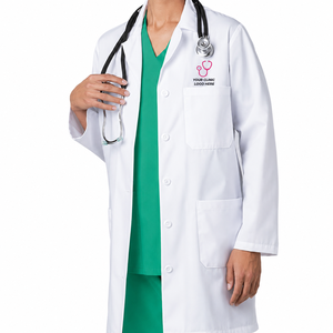 Delantal médico no tejido con instalaciones de protección frontal completa Delantal médico de tamaño personalizado con lazos para el cuello y la cintura - Product Image 1