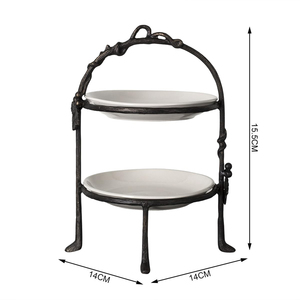 Soporte de Pastelería de 2 Niveles, Soporte de Metal para Tartas para Fiestas, Bodas y Eventos, Soporte de Aluminio para Tartas y Pasteles - Product Image 3