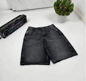 Pantalones Cortos de Mezclilla para Hombre, Estilo Vintage, Transpirables, Ecológicos, Cintura Media, Lavado Claro, Azul/Negro, Corte Holgado, Verano 2026 - Product Image 3