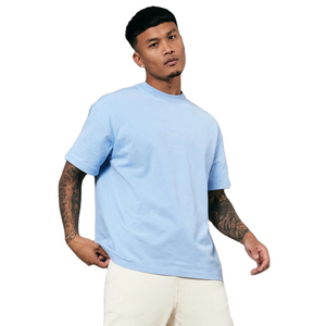 เสื้อยืดทรงบ็อกซี่โอเวอร์ไซส์ ผ้าฝ้าย 100% น้ำหนักเบา ทรงหลวมไหล่ตก สำหรับผู้ชาย ไซส์พลัส จากผู้ผลิตเสื้อผ้าสตรีทแวร์ - Product Image 3