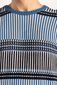 Pull-over décontracté en tricot pour homme, col à revers, coupe ample, en coton, col rond, manches longues - Product Image 2