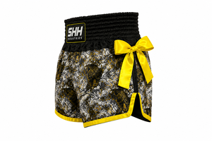 Pantalones Cortos de Boxeo Tailandés SHH Premium con Lazos Laterales, Estampado de Calavera, Cintura Alta, para Kickboxing, Ropa Deportiva Personalizada con Etiqueta Privada - Product Image 3