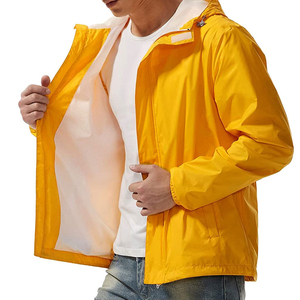 Latest Style <b>Men's</b> Hooded Windbreaker <b>Jacket</b> with Front Logo Polyester/Nylon Fabric <b>Summer</b> Fashion Wholesale Best Selling - Product Image 6