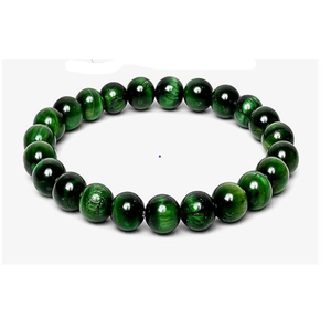 Bracelet en pierre d'œil de tigre verte pour hommes et femmes, perles rondes, style bijoux de mode, cadeau énergisant - Product Image 1