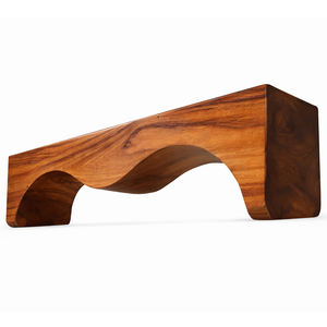 Banc de salle à manger ondulé en bois de Suar rustique, fait main, de haute qualité, durable, écologique, pour ferme, cour, chambre, entrée, hôtels, jardins - Product Image 3