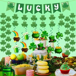 Set di 31 Decorazioni Preassemblate per San Patrizio: Ghirlande a Trifoglio, Striscioni Portafortuna, Decorazioni Irlandesi per Feste - Product Image 3