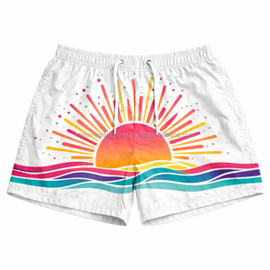 Trajes de Baño Casuales para Hombre, de Secado Rápido, con Estampado Espacial Psicodélico, Cintura Elástica Media, Diseño de Letras Tejidas, ODM - Product Image 3