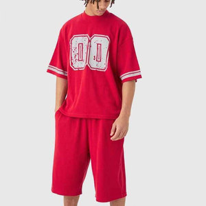 Conjunto de Verano para Hombre en Oferta, Camiseta Casual de Cuello Redondo y Manga Corta con Pantalones Cortos a Juego, Conjunto Oversize - Product Image 4