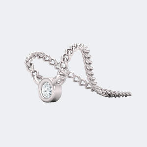 Collier pendentif solitaire serti de pierres rondes de 0,05 carat - Product Image 5