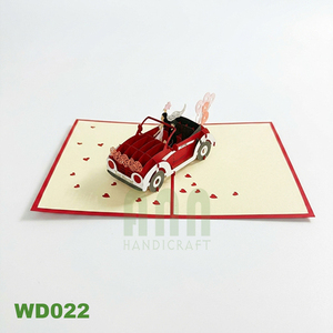 Cartes de vœux en papier traditionnelles faites à la main - Invitations de mariage, fêtes, Saint-Valentin, Nouvel An - Design pop-up 3D, vernissage mat - Product Image 1