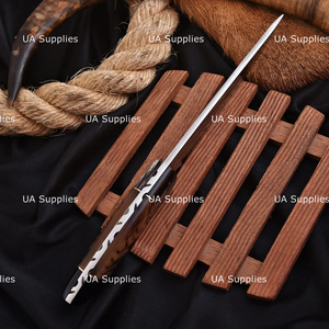 Couteau de chasse artisanal en acier inoxydable de qualité industrielle, manche en corne de bélier à motifs, lame à pointe tombante, vente en gros UA Supplies 10 - Product Image 5
