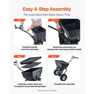 Spargitore a Spinta Manuale da 100 libbre con 13 Pneumatici All-Terrain, Larghezza di Spargimento 0-9,8 piedi, Spargitore di Fertilizzante per Tutti i Terreni - Product Image 6