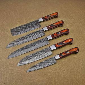 Juego de cuchillos de cocina de acero de Damasco premium, juego de cuchillos profesionales para chef, hoja ultra afilada VG10, mango de madera colorido, venta al por mayor OEM - Product Image 2