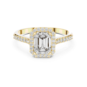 แหวนเพชรแล็บโกรว์ทรงเรเดียนท์คัท น้ำหนัก 1.00 กะรัต สี E ทองคำแท้ 18K ประดับเพชรข้าง น้ำหนัก 0.22 กะรัต สี EF สำหรับทุกเพศ - Product Image 1