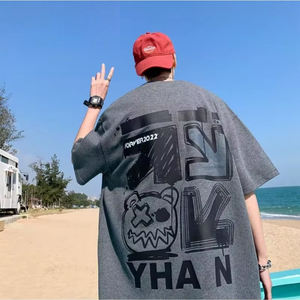 T-shirts unisexes surdimensionnés personnalisés en gros - 100 % coton/mélange, grandes tailles, coupe ample, manches courtes, options d'impression de logo - Product Image 1