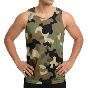 Débardeur de sport camouflage ajusté pour hommes, en spandex haute performance, personnalisable, pour la gym et l'entraînement – Vente en gros - Product Image 6