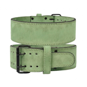 Ceinture de musculation en cuir de vache bleu respirante et antidérapante avec fermeture auto-agrippante réglable – Protection professionnelle unisexe pour la force - Product Image 3