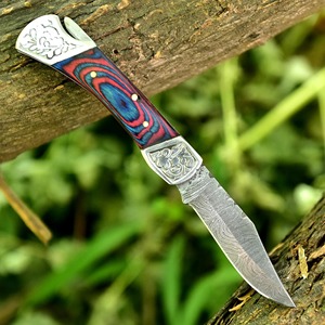 Couteau pliant en gros, couteau de survie unique en acier Damas, nouveau style, petite taille, couteau pliant sur mesure - Product Image 3