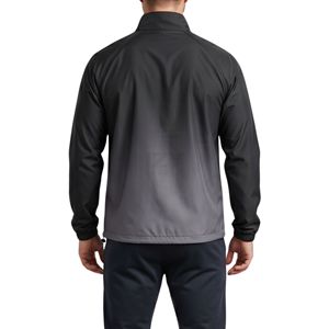 Charcoal Grey Technical Casual Windbreaker <b>Jacket</b> Gradient Fade <b>Lightweight</b> Breathable <b>Running</b> Fitness Men's <b>Jackets</b> - Product Image 2