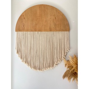 Décoration murale en macramé circulaire, style bohème, en fibres naturelles, pièce unique, emballage individuel - Product Image 1