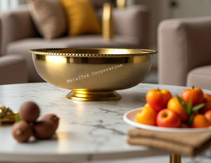 Dulces de dátiles de chocolate redondos chapados en oro, cuenco de lujo con borde de cuentas elegante, centro de mesa decorativo de estilo árabe. - Product Image 6