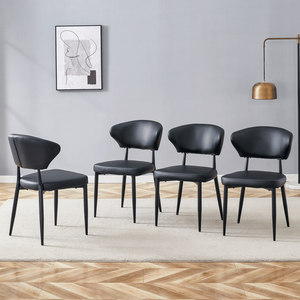 Minimalist Ergonomic Dining <b>Chair</b> Black Curved Backrest <b>Comfortable</b> Design Unlocking <b>Comfortable</b> Minimalist Dining Experience - Product Image 3
