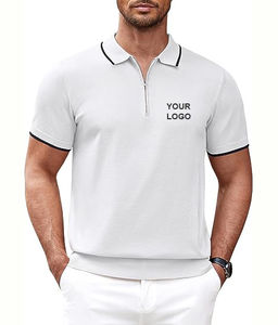 Nueva Camiseta Polo de Alta Calidad para Hombre, Corte Ajustado, Cierre de Cremallera 1/4 en la Parte Delantera, Ropa Deportiva de Golf, Camiseta Polo de Golf, 100% Algodón, Diseño Personalizado - Product Image 1