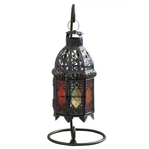 Farol Metálico de Estilo Clásico, Decorativo para el Hogar, con Recubrimiento de Polvo Verde Premium, Farol Colgante con Flores en Relieve - Product Image 6