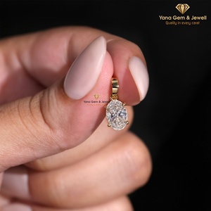 จี้ทองคำแท้ 14K รูปไข่ทรงสวยทันสมัยสำหรับเธอ เป็นของขวัญ น้ำหนัก 1.00 กะรัต สี D ความสะอาด VVS2 ได้รับการรับรองจาก IGI เพชร CVD ที่เพาะเลี้ยงในห้องปฏิบัติการ - Product Image 3