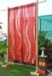 Rideau imprimé tie-dye coloré en coton doux, panneau de fenêtre style bohème pour salon, chambre, appartement, villa, vente en gros - Product Image 6