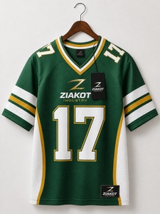 Vente en gros directe ZIAKOT INDUSTRY Maillot de football authentique personnalisé en maille verte et or-blanc - Product Image 1