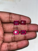 Rubis naturel en verre, taille émeraude, octogone à facettes, pour la fabrication de bijoux, pierres précieuses en vrac, Mines du Soudan, certifié par une tierce partie, calibré