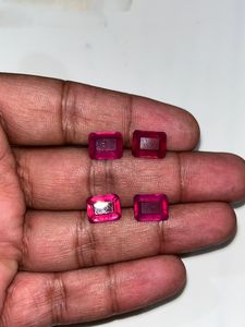 พลอยทับทิมทรงแปดเหลี่ยมเจียระไน บรรจุในแก้วธรรมชาติ สำหรับทำเครื่องประดับ พลอยหลวมจากเหมืองซูดาน ขนาดปรับเทียบได้ - Product Image 4