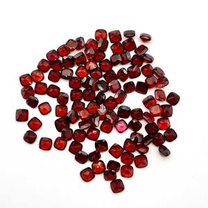 Natural Red <b>Garnet</b> Cushion Cut Faceted Calibrated Gemstones Loose Stones Wholesale Bulk For Jewelry Making Indian Supplier - Product Image 5