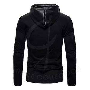 Veste à capuche en cuir noir pour homme, douce au toucher, veste d'hiver respirante, doublure écologique pour un usage quotidien, fabriquée au Pakistan - Product Image 3