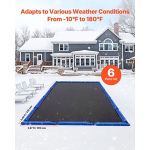 Chiusura invernale blu 4 Ft camera singola copertura per piscina in PVC borse per acqua 0.4mm tappo a vite a tenuta stagna 6 confezioni da 0.4mm copre la copertura per piscina - Product Image 2