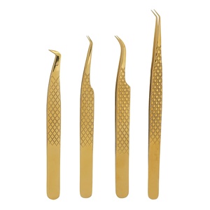 High Precision 10-Piece Stainless Steel Eyelash Tweezers Set Classic Individual & Volume Lash Tweezers with Pointed Tip - Product Image 1