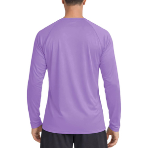 Men's <b>Purple</b> Full <b>Sleeve</b> Rash Guard Quick Dry Polyester Sport <b>Top</b> Adult Fitness Shirt Compression Shirt BJJ MMA Rash Guards - Product Image 6
