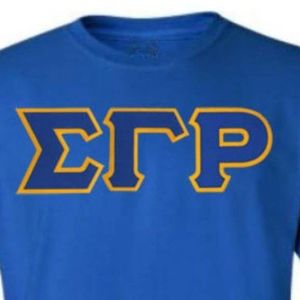 Camiseta de Sarga Azul con Letras de la Hermandad Griega Sigma Gamma Rho para Mujer, Envío en 2 Días, Manga Corta, Cuello Redondo, Ropa Universitaria Personalizada - Product Image 3