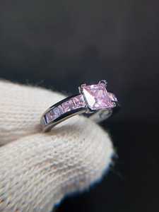 Sterling Silver Black Rhodium Plated Pink CZ Ring Size 6 Sparkling Fashion Ring Jewelry <b>Gift</b> <b>For</b> Women - Product Image 3