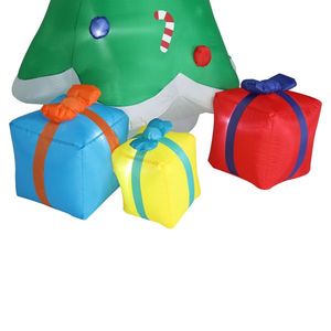 8ft Opblaasbare Buitendecoraties Voor Vakantietuin Met Sneeuwpop Kerstman En 9 Lichtslingers 3 Geschenkdozen - Product Image 4