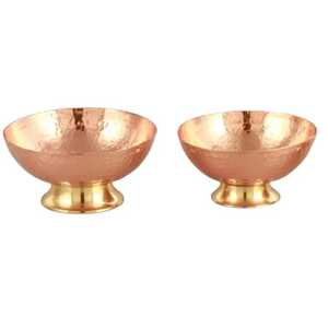 Oval Hammered Copper Boat Bowl Tripod Footed Metal Fruit Basket Three Legged Serving Platter Table Centerpiece Basin - Product Image 4