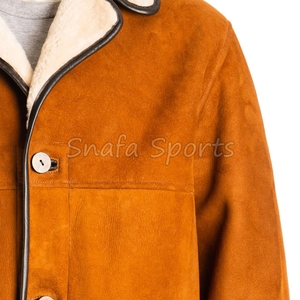Veste en cuir pour homme, nouvelle production, très demandée, en fourrure de mouton et sherpa, pour l'hiver, en vente en gros. - Product Image 3