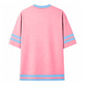 Camiseta personalizada de Jack & Jill of America con logo bordado en la parte delantera, color rosa y azul cielo, manga corta, para ropa griega unisex. - Product Image 3