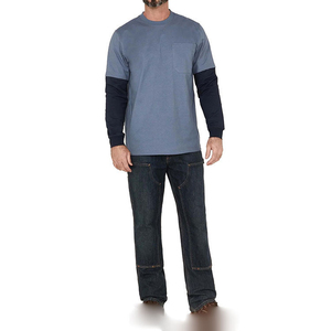 Camiseta de Manga Larga de Algodón Grueso de 280 g con Logotipo Personalizado, Doble Capa, Estilo Vintage Lavado, Informal y Moderna para Hombre - Product Image 5