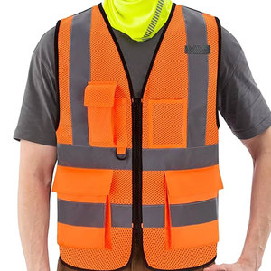 Custom Logo Pocket <b>Work</b> <b>Construction</b> White Safety Vest Safety <b>Jackets</b> Personalized Safety Vest With Pockets Custom Logo - Product Image 1